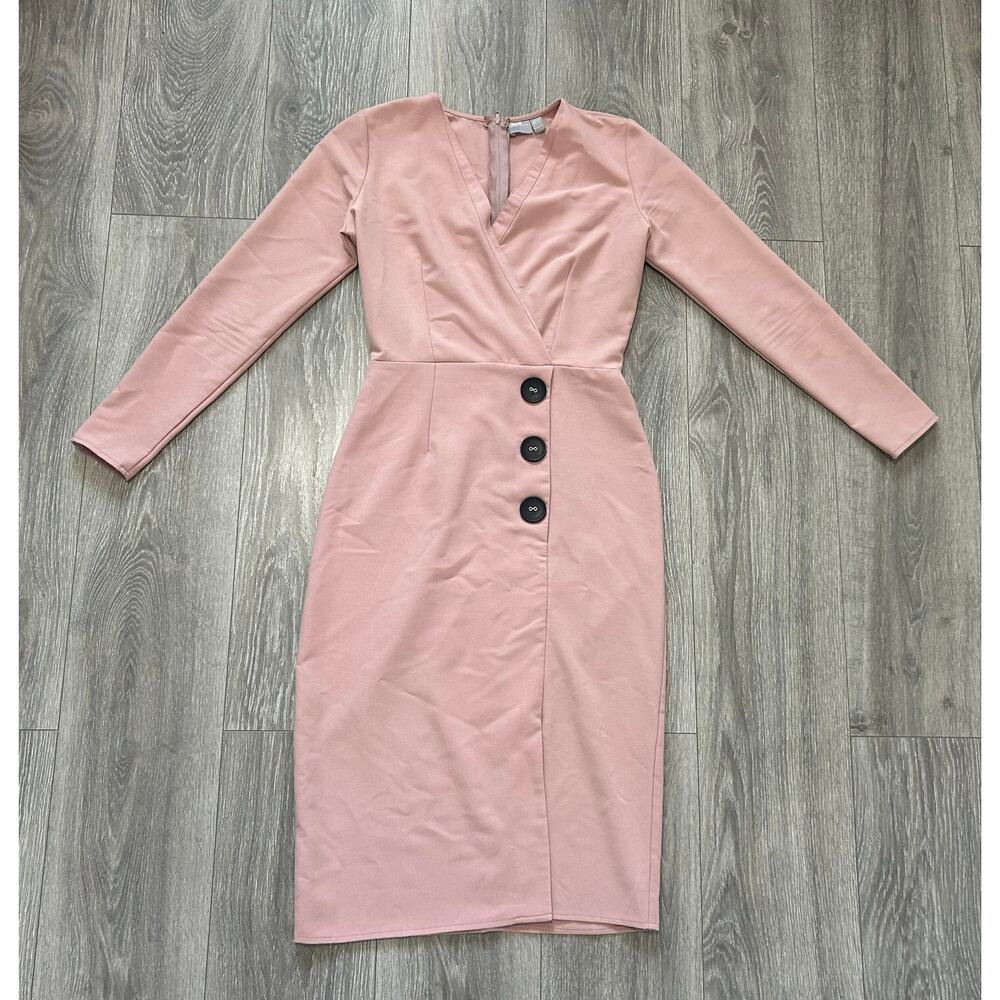 ASOS Pink Midi Dress Size XS - Picture 2 of 5